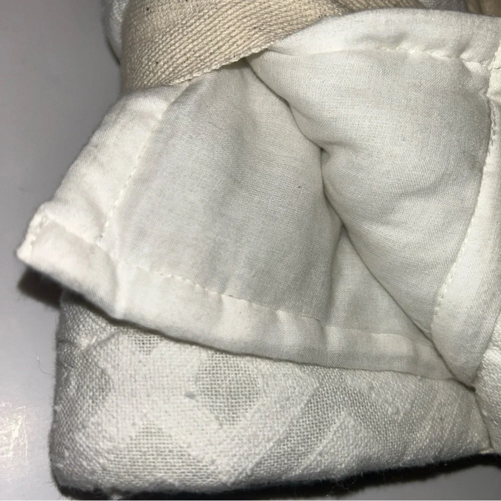 West Elm Frayed Diamond Jacquard Euro Pillow Sham Cushion Cover Ivory 26” X 26”